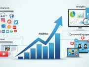 The Ultimate Guide to Digital Marketing Strategy Solutions Concept image of digital marketing strategy solutions showing business growth through online channels, analytics, content, and customer engagement across multiple platforms.